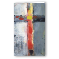 Kondolenzkarte Kreuz grau