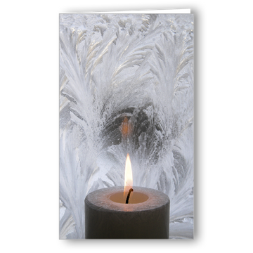 Advents- / Weihnachtskarte Kerzenlicht und Eisblumen