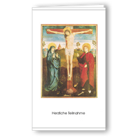 Kondolenzkarte Kreuzbild mit Maria und Johannes /Ausverkauf