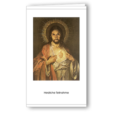 Kondolenzkarte Herz Jesu (Feuerstein)