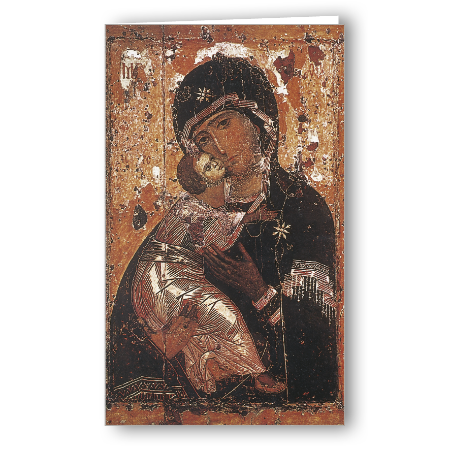 Kondolenzkarte Muttergottes-Ikone (byzantinisch, 11.-12.Jh.)