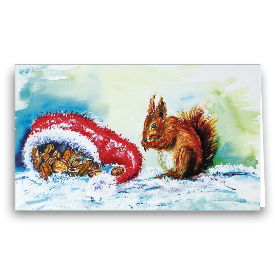 Advents- / Weihnachtskarte Eichhörnchen