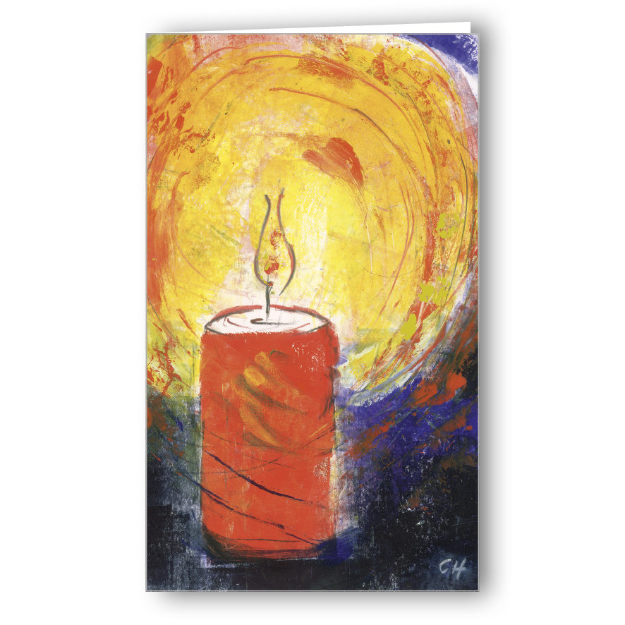 Advents- / Weihnachtskarte Kerze Kunst