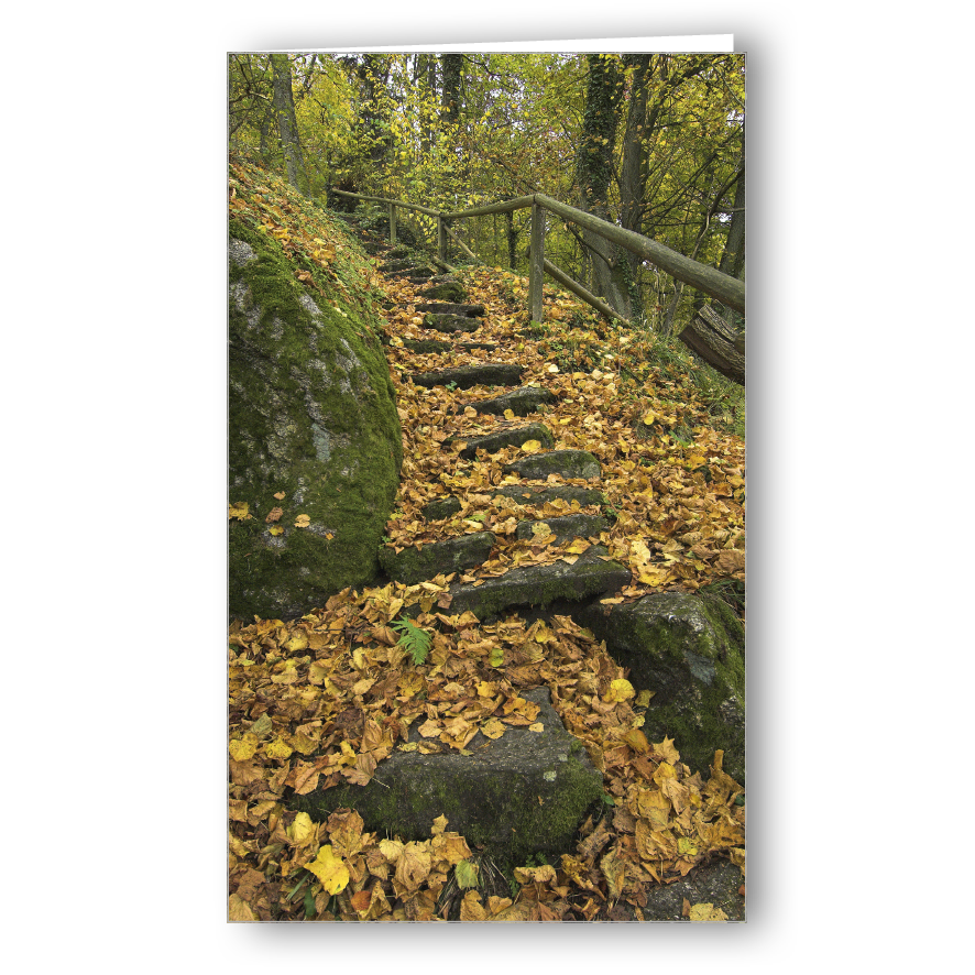 Kondolenzkarte alte Steintreppe