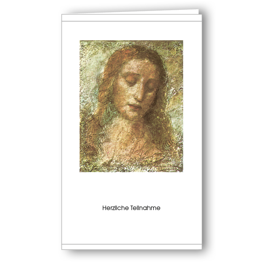 Kondolenzkarte Christuskopf (Leonardo da Vinci)