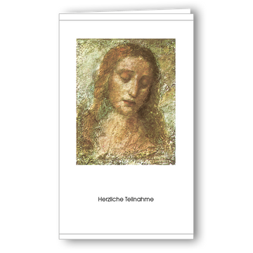 Kondolenzkarte Christuskopf (Leonardo da Vinci)